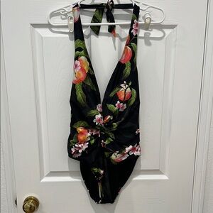 Ted Baker London Floral Halter One-Piece Swimsuit
